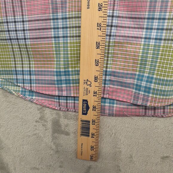 Sero by Forsyth Men's Long Sleeve Shirt Plaid Pink Green Front Pocket Size M - Picture 5 of 9